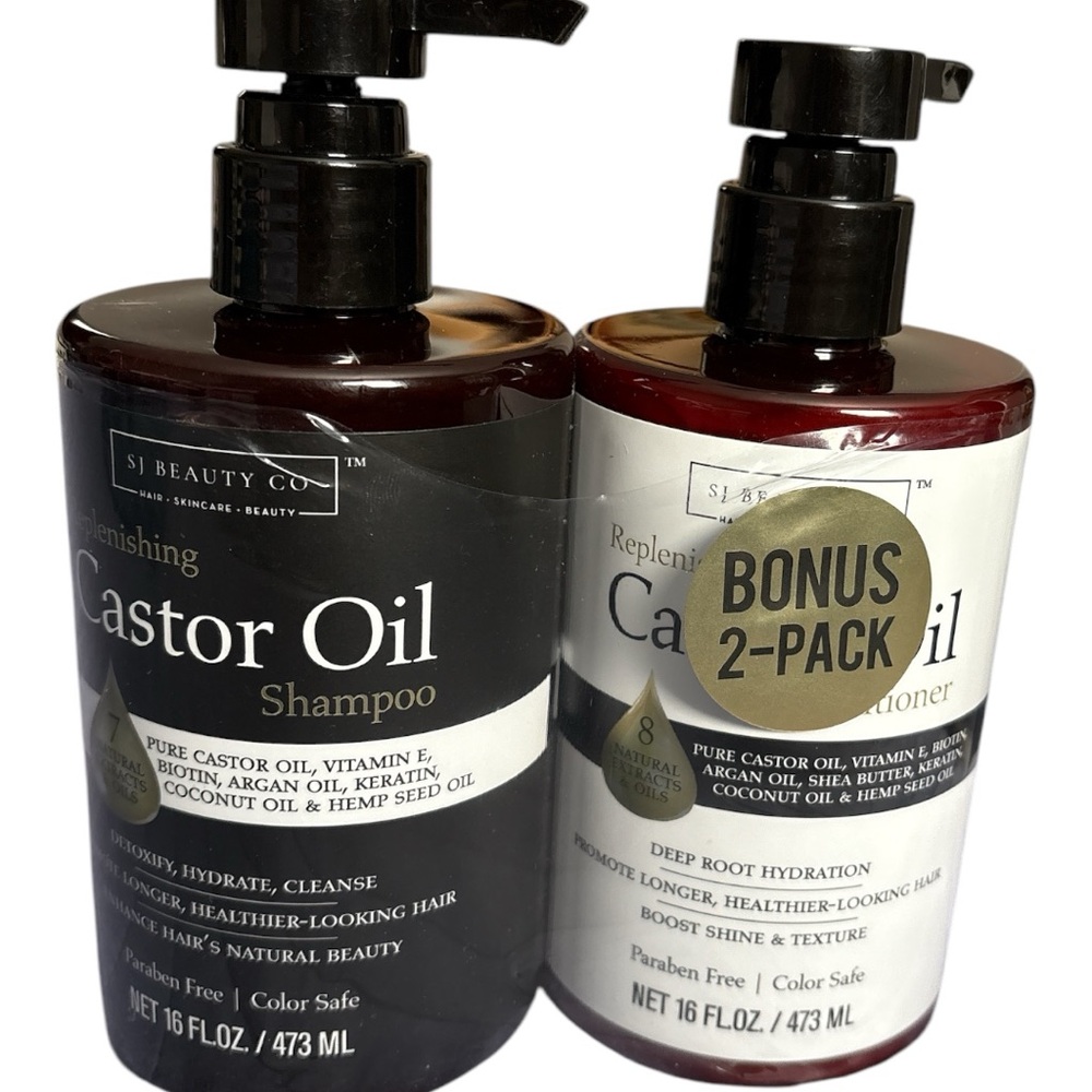 Black and White Castor Oil Shampoo for Luxurious Hair